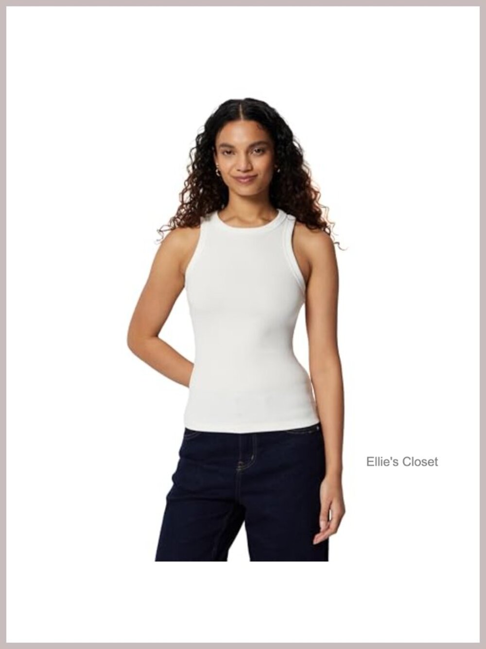 Women's Slim-Fit Ribbed Tank Top Sleeveless Cotton Stretch Layering Essential